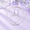 Round Shell Pearl Beaded Necklace & Bracelet & Dangle Earring Sets SJEW-JS01337-1