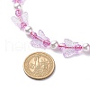 Acrylic Butterfly & Plastic Pearl Braided Beaded Necklace for Women NJEW-JN04053-6