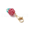 Flower Glass Seed Beads Beaded Pendant Decorations HJEW-MZ00196-04-4