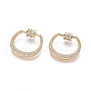 Brass Micro Pave Cubic Zirconia Screw Carabiner Lock Charms ZIRC-I031-22G-1