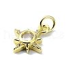 Brass Micro Pave Clear Cubic Zirconia Charms KK-H475-59G-06-2