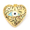 Rack Plating Brass Micro Pave Cubic Zirconia Pendants KK-C026-16G-01-1