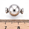 925 Sterling Silver Micro Pave Clear Cubic Zirconia European Clasps STER-T007-140P-3
