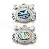 304 Stainless Steel Pave Natural Paua Shell Pendants STAS-C122-21B-01P-1