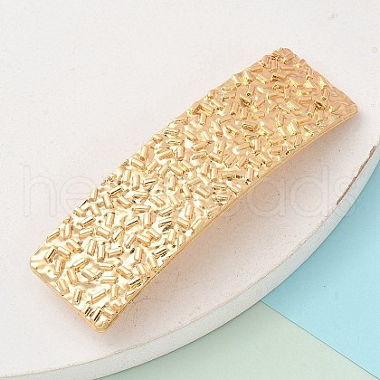 Texture Rectangel Alloy Hair Barrettes AJEW-M043-02G-1