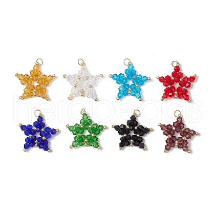 Handmade Imitate Austrian Crystal Star Pendants PALLOY-MZ00622-1