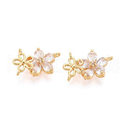 Brass Micro Pave Clear Cubic Zirconia Chandelier Components Links KK-N263-45G-1