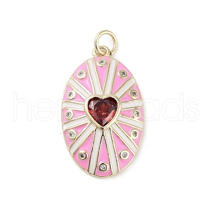 Rack Plating Brass Micro Pave Clear Cubic Zirconia Pendants KK-H474-23G-02-1
