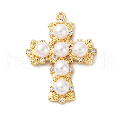 Brass Micro Pave Cubic Zirconia Pendants KK-F895-10G-1