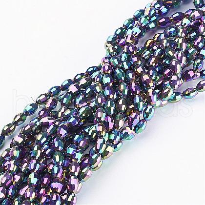 Electroplate Glass Beads Strands GC885Y-1-1