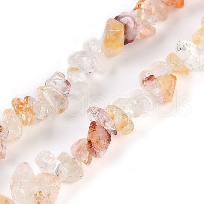 Natural Red Hematoid Quartz/Ferruginous Quartz Beads Strands G-G905-19-1