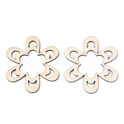 Unfinished Natural Poplar Wood Big Pendants WOOD-TAC0012-10-1