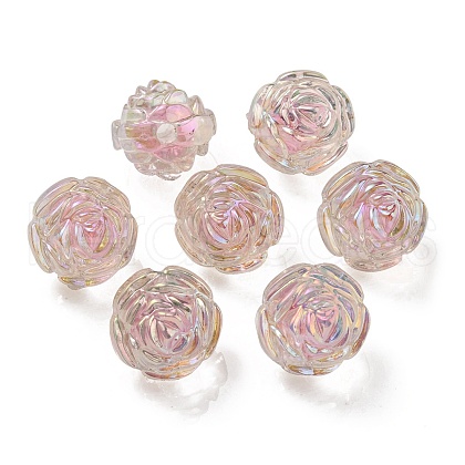UV Plating Rainbow Iridescent Acrylic Beads OACR-P010-20D-1
