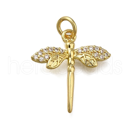 Brass Micro Pave Clear Cubic Zirconia Pendants ZIRC-I070-041G-1