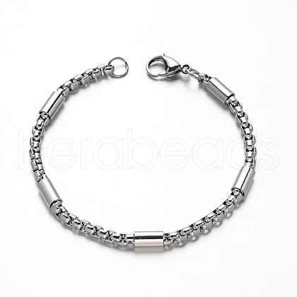 Box Chain Bracelets X-BJEW-M125-01P-1