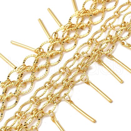 3-Row Brass Textured Oval Link Chains CHC-L053-01G-04-1