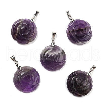 Natural Amethyst Pendants G-I319-02P-02-1