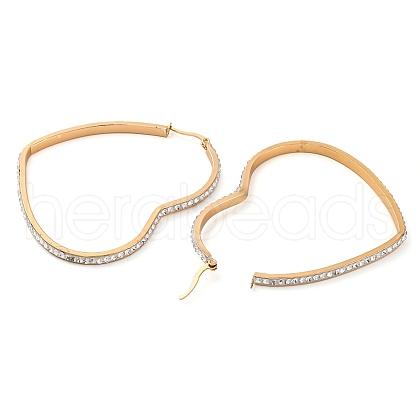 304 Stainless Steel Heart Hoop Earrings EJEW-S242-01G-I-1