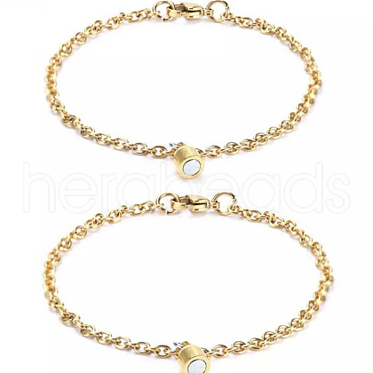 2Pcs Alloy Cable Chain Bracelets FS-WG00FDF-03-1