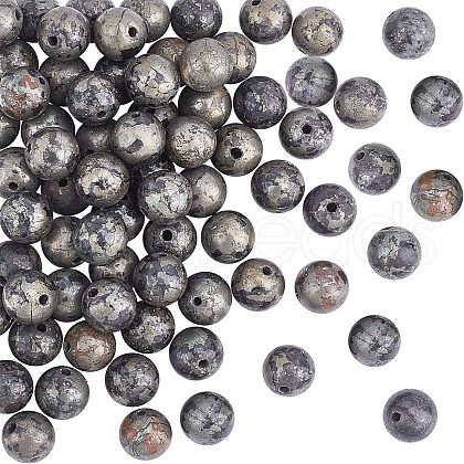 Olycraft Natural Pyrite Beads Strands G-OC0001-83-1