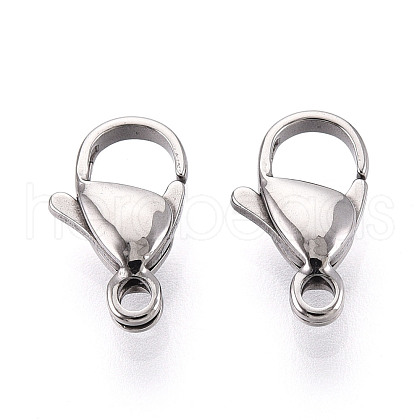 304 Stainless Steel Lobster Claw Clasps STAS-T065-12mm-34P-1