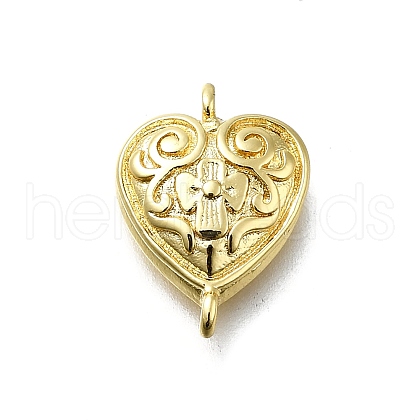 Brass Flower Heart Links KK-K400-49G-03-1