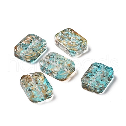 Transparent Spray Painted Glass Beads GLAA-I050-08I-1