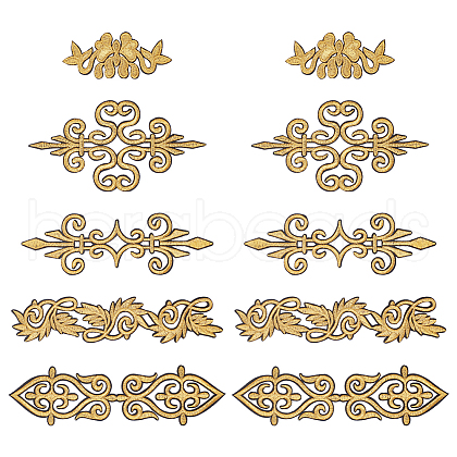  10Pcs 5 Style Ethnic Style Polyester Metallic Thread Embroidery Iron on Applique Patch PATC-NB0001-21-1