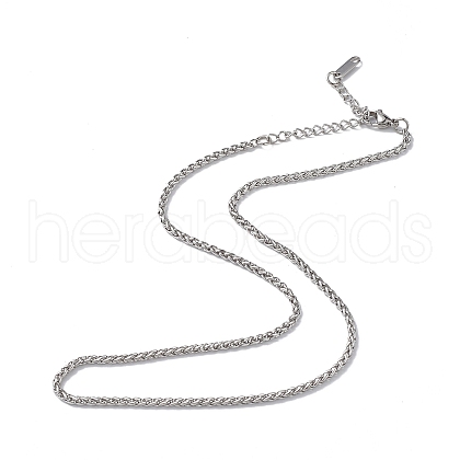 Non-Tarnish 304 Stainless Steel Wheat Chain Necklace for Men Women NJEW-K245-021C-1