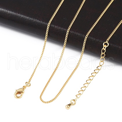 Long-Lasting Plated Brass Curb Chain Necklaces X-NJEW-K112-07G-NF-1