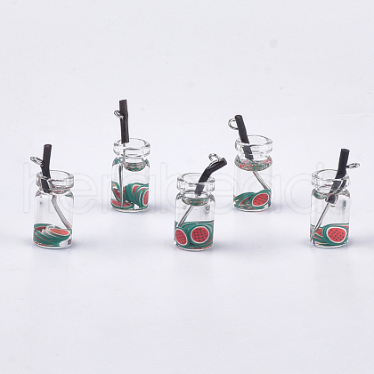 Glass Bottle Pendants CRES-N017-06C-1