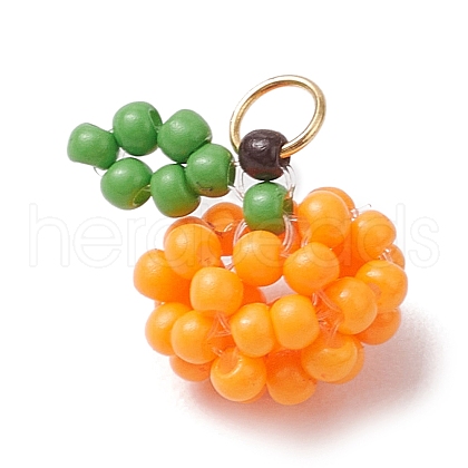 Glass Seed Beaded Pendants PALLOY-MZ00482-1