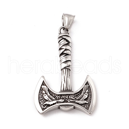 Tibetan Style 304 Stainless Steel Pendants STAS-P305-44AS-1