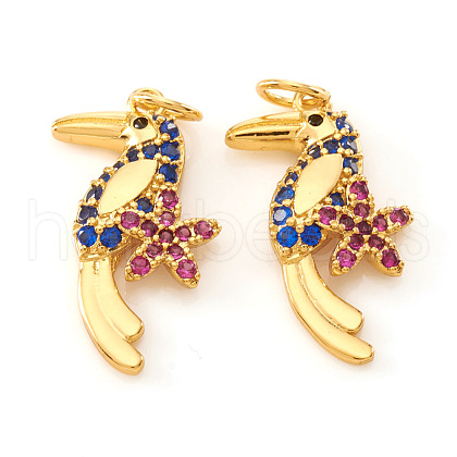 Brass Micro Pave Cubic Zirconia Pendants KK-I672-16G-1