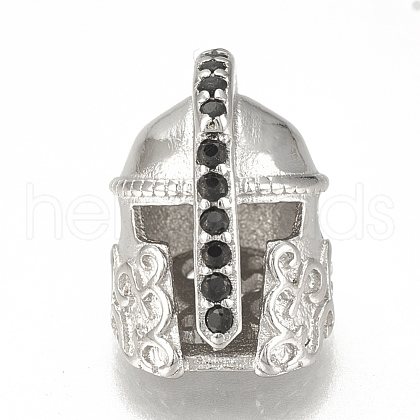 Brass Micro Pave Cubic Zirconia Beads ZIRC-Q015-111P-1
