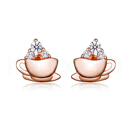 925 Sterling Silver Stud Earrings HJEW-FF0012-26-1