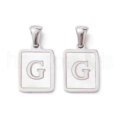304 Stainless Steel Pave Shell Pendants STAS-G327-01P-G-1