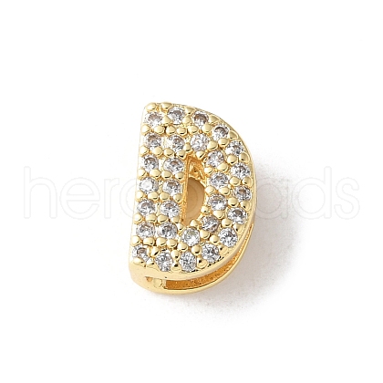 Brass Micro Pave Clear Cubic Zirconia Initial Multi-strand Links KK-S520-01G-04-1