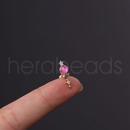 Brass Micro Pave Cubic Zirconia Cartilage Earrings WGF347E-15-1