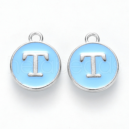 Platinum Plated Alloy Enamel Charms ENAM-S118-04T-P-1