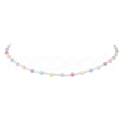 Acrylic and Glass Round Bead Necklaces NJEW-JN04876-1