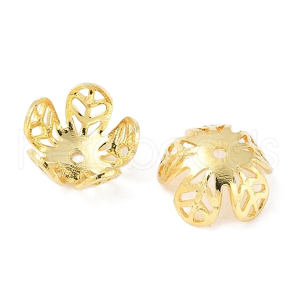 Brass Bead Caps KK-V015-35G-01-1