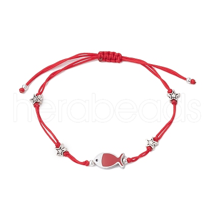 Nylon Braided Bead Bracelets for Women Men BJEW-JB11312-03-1