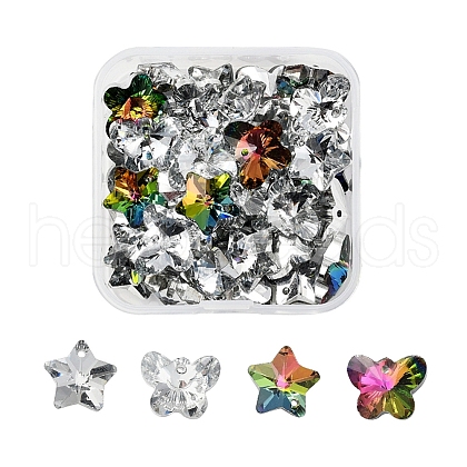 40Pcs 4 style Electroplated Glass Pendants EGLA-YW0001-13-1