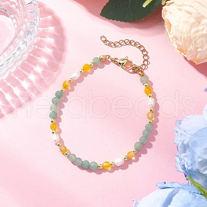 Natural Green Aventurine Beaded Bracelets BJEW-JB11763-04-1
