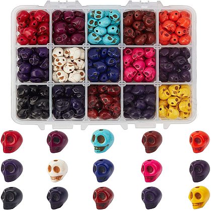 Halloween Theme Dyed Synthetic Turquoise Bead Strands G-GA0001-04-1