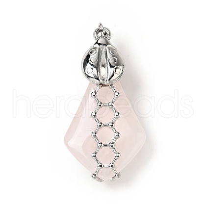 Natural Rose Quartz Pendants G-C246-05P-1