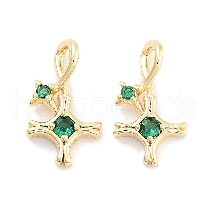 Brass with Cubic Zirconia Pendants X-KK-P271-34G-1