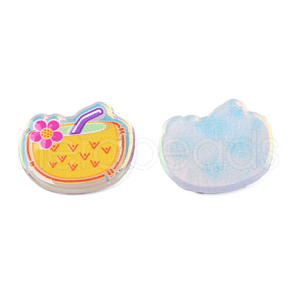 Transparent Printed Acrylic Cabochons TACR-N016-35-1