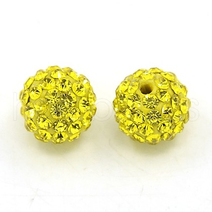 Grade A Rhinestone Polymer Clay Pave Disco Ball Beads for Bling Jewelry Making X-RB-H258-10MM-249-1